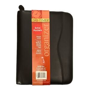 Leather Portfolio Binder 8.5x11 Professional Organizer with Zipper Closure